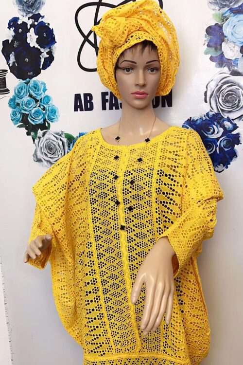 Ready to Wear – Abaya Full of Swarovski Stones – Yellow