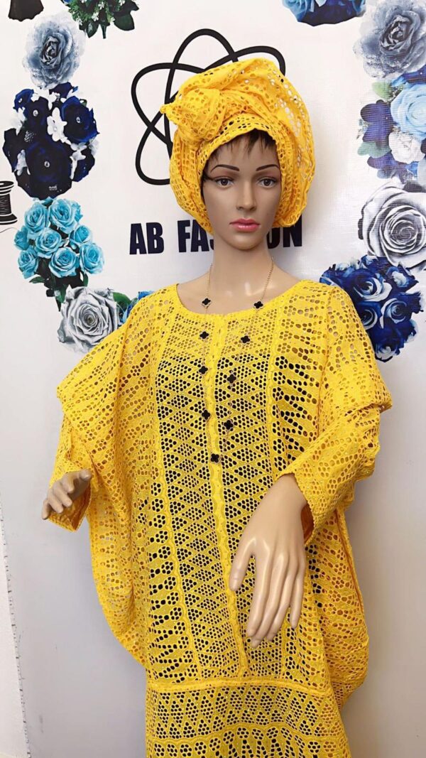 Ready to Wear, Abaya Full of Swarovski Stones - Yellow