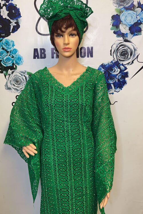 Loose-Fitting Dry Lace Dress – Green