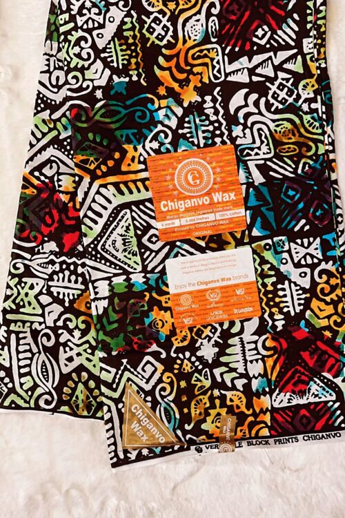 African Ankara Prints 100% Cotton – White, Yellow & Orange