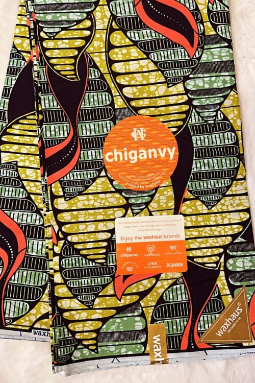 African Ankara Prints 100% Cotton – Light Green, Yellow & Brown