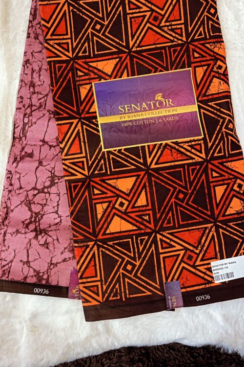 African Ankara Prints 100% Cotton – Brown, Yellow & Orange 1