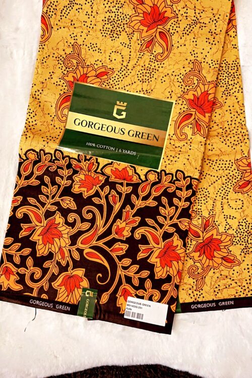 African Ankara Prints 100% Cotton – Yellow, Brown & Orange