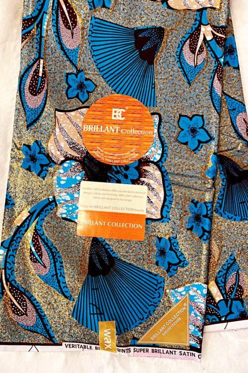 High Quality African Ankara Prints 100% Cotton – Turquoise, Deep wine and a Touch of Gold